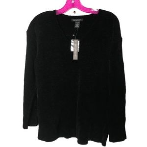 Black Chenille Pullover Sweater, Large - NWT